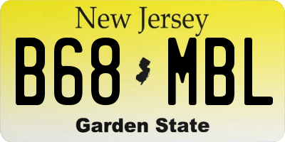 NJ license plate B68MBL