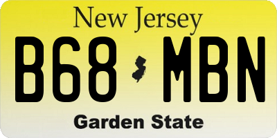 NJ license plate B68MBN