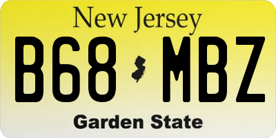 NJ license plate B68MBZ