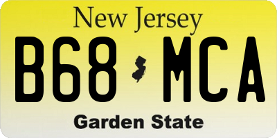 NJ license plate B68MCA