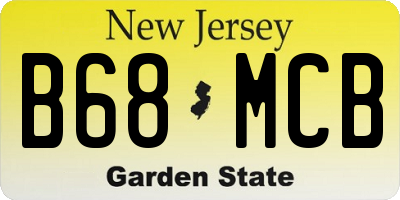 NJ license plate B68MCB