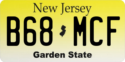 NJ license plate B68MCF