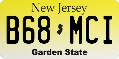 NJ license plate B68MCI
