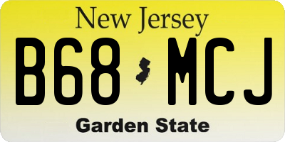 NJ license plate B68MCJ