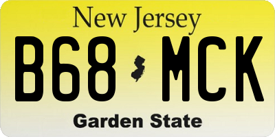 NJ license plate B68MCK