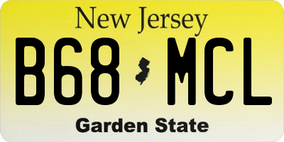 NJ license plate B68MCL