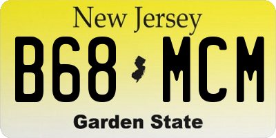 NJ license plate B68MCM