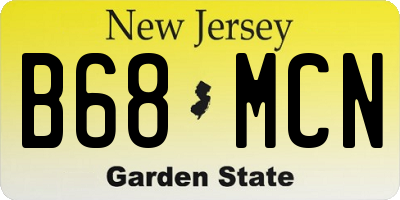 NJ license plate B68MCN