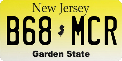NJ license plate B68MCR