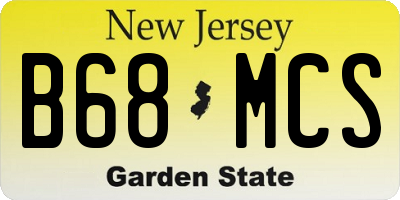 NJ license plate B68MCS