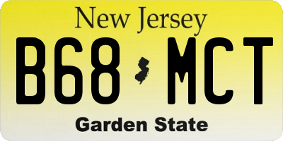 NJ license plate B68MCT