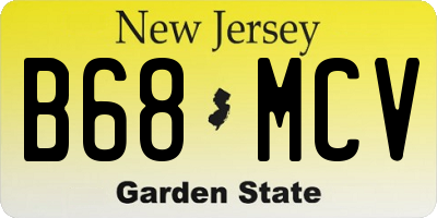NJ license plate B68MCV