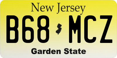 NJ license plate B68MCZ