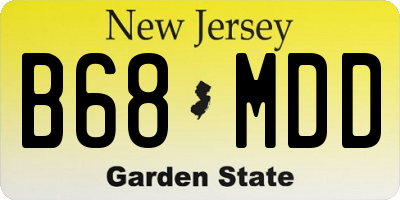 NJ license plate B68MDD