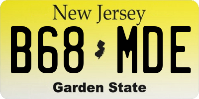 NJ license plate B68MDE