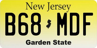NJ license plate B68MDF