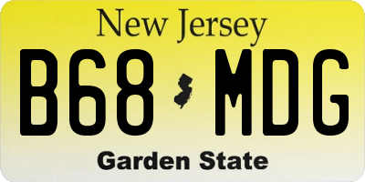 NJ license plate B68MDG