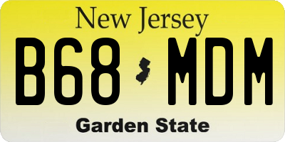 NJ license plate B68MDM