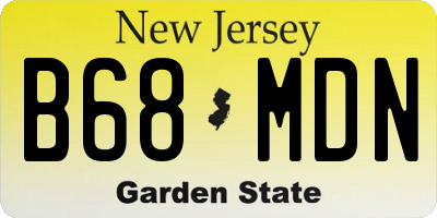 NJ license plate B68MDN