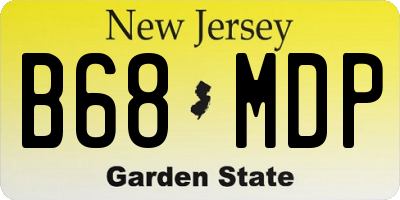 NJ license plate B68MDP