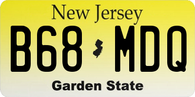 NJ license plate B68MDQ