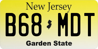 NJ license plate B68MDT