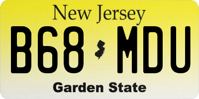 NJ license plate B68MDU