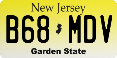 NJ license plate B68MDV
