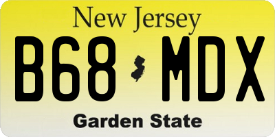 NJ license plate B68MDX