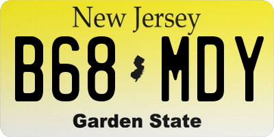 NJ license plate B68MDY
