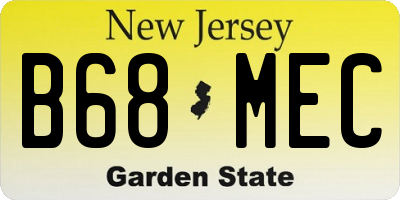NJ license plate B68MEC