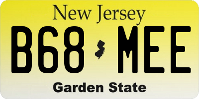 NJ license plate B68MEE
