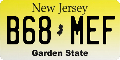 NJ license plate B68MEF