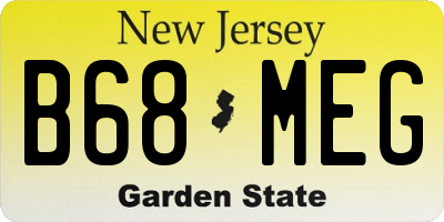 NJ license plate B68MEG