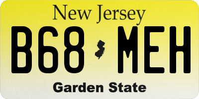 NJ license plate B68MEH