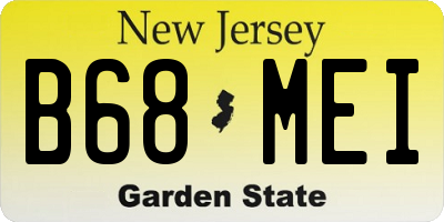 NJ license plate B68MEI