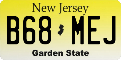 NJ license plate B68MEJ
