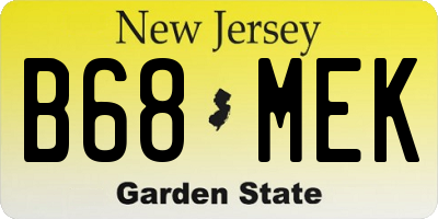 NJ license plate B68MEK