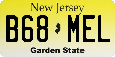 NJ license plate B68MEL