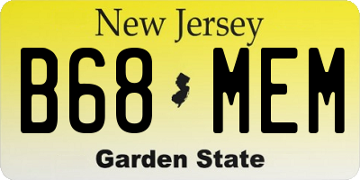 NJ license plate B68MEM