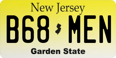 NJ license plate B68MEN