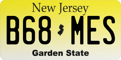 NJ license plate B68MES