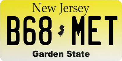 NJ license plate B68MET