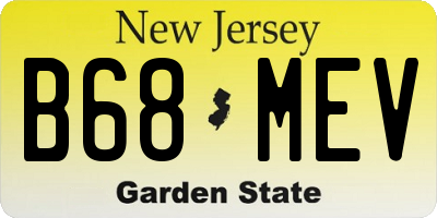 NJ license plate B68MEV