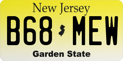NJ license plate B68MEW