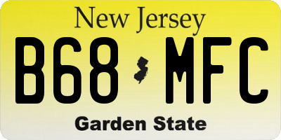 NJ license plate B68MFC