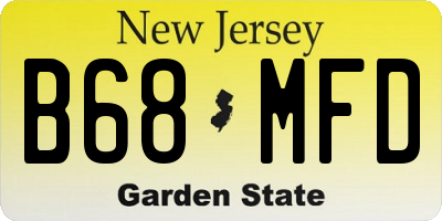 NJ license plate B68MFD