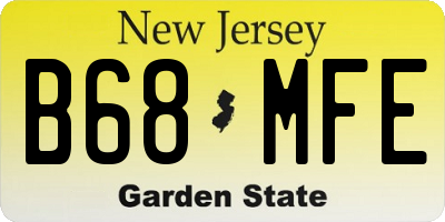 NJ license plate B68MFE