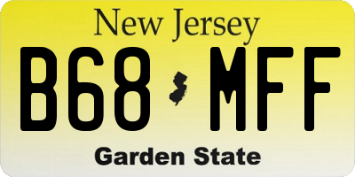 NJ license plate B68MFF