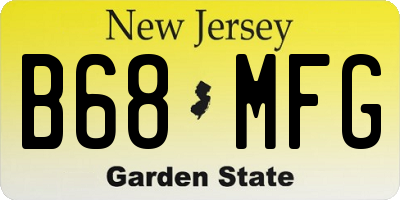 NJ license plate B68MFG